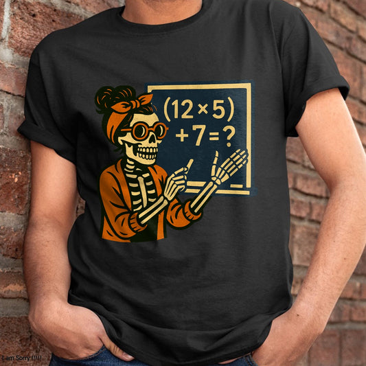 67 Teacher Halloween Skeleton Six Seven Meme Brainrot Math T-Shirt - Halloween Unisex T-Shirt/Hoodie - NGHL00 - T-Shirt -