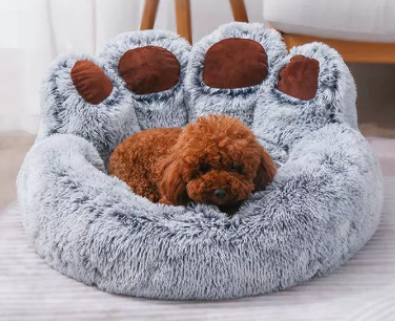 Long Plush Pet Bed - New Gray Extra Large(90cm) - pet bed
