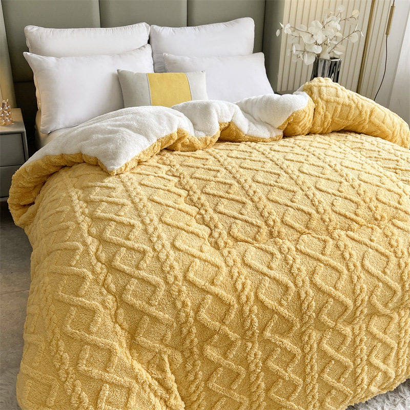 Warm Winter Cashmere Weighted Blanket - Yellow C - blanket