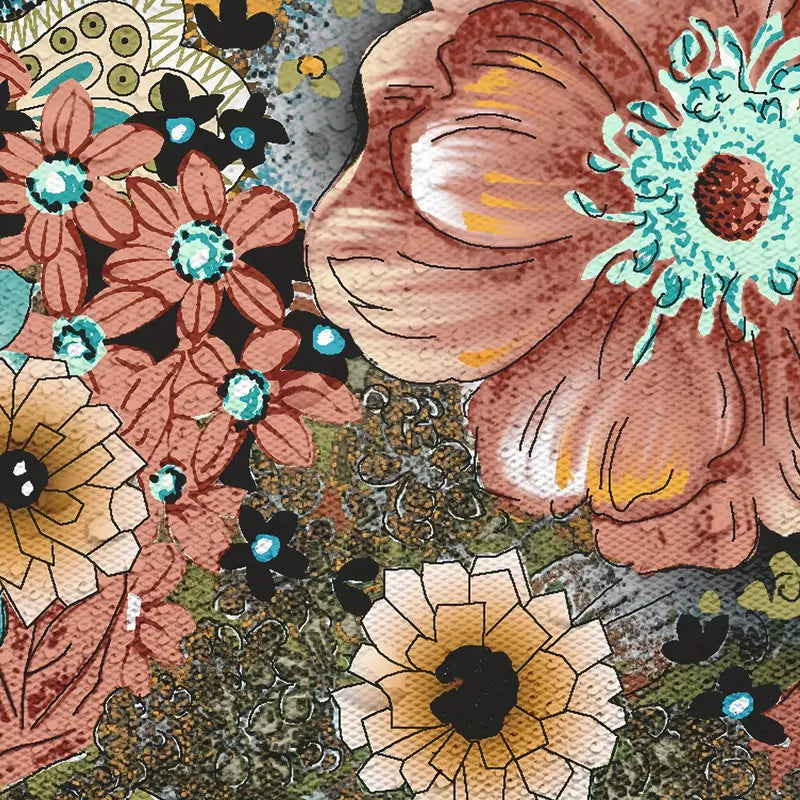 Colorful Bohemian Floral Waterproof Shower Curtain - Kia Day Design