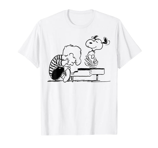 Peanuts - Schroeder And Snoopy Piano T-Shirt - - shirt