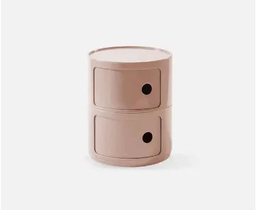 Plastic Round Bedside Table - light pink - table