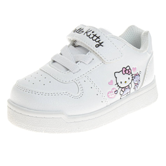 Sanrio Hello Kitty Sneakers for Girls - Kids Lightweight Athletic Breathable Casual Shoes - White (Size 8 Toddler)