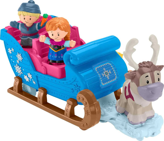 Fisher-Price Little People Toddler Toy Disney Frozen Kristoffs Sleigh Vehicle with Character - Kia Day Design