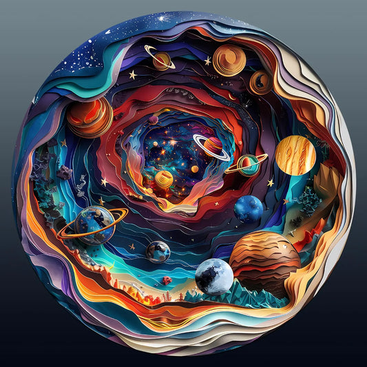 Wooden Puzzle Advanced 3D Universe Wooden Jigsaw Puzzle - Kia Day Design