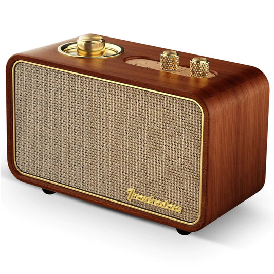 Walnut Wooden Retro Bluetooth Speaker Wireless AM/FM Small Radio with 5.0 Connection - Kia Day Design