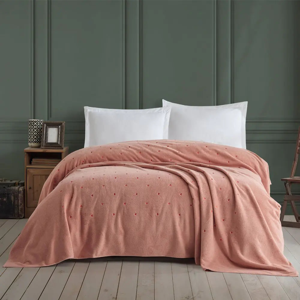 Hobby Lubow Double Embroidery Bed Covel Love - K. Powder Kia Day Design