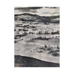 Springs at top of Jupiter Terrace Yellowstone Satin Canvas Stretched
