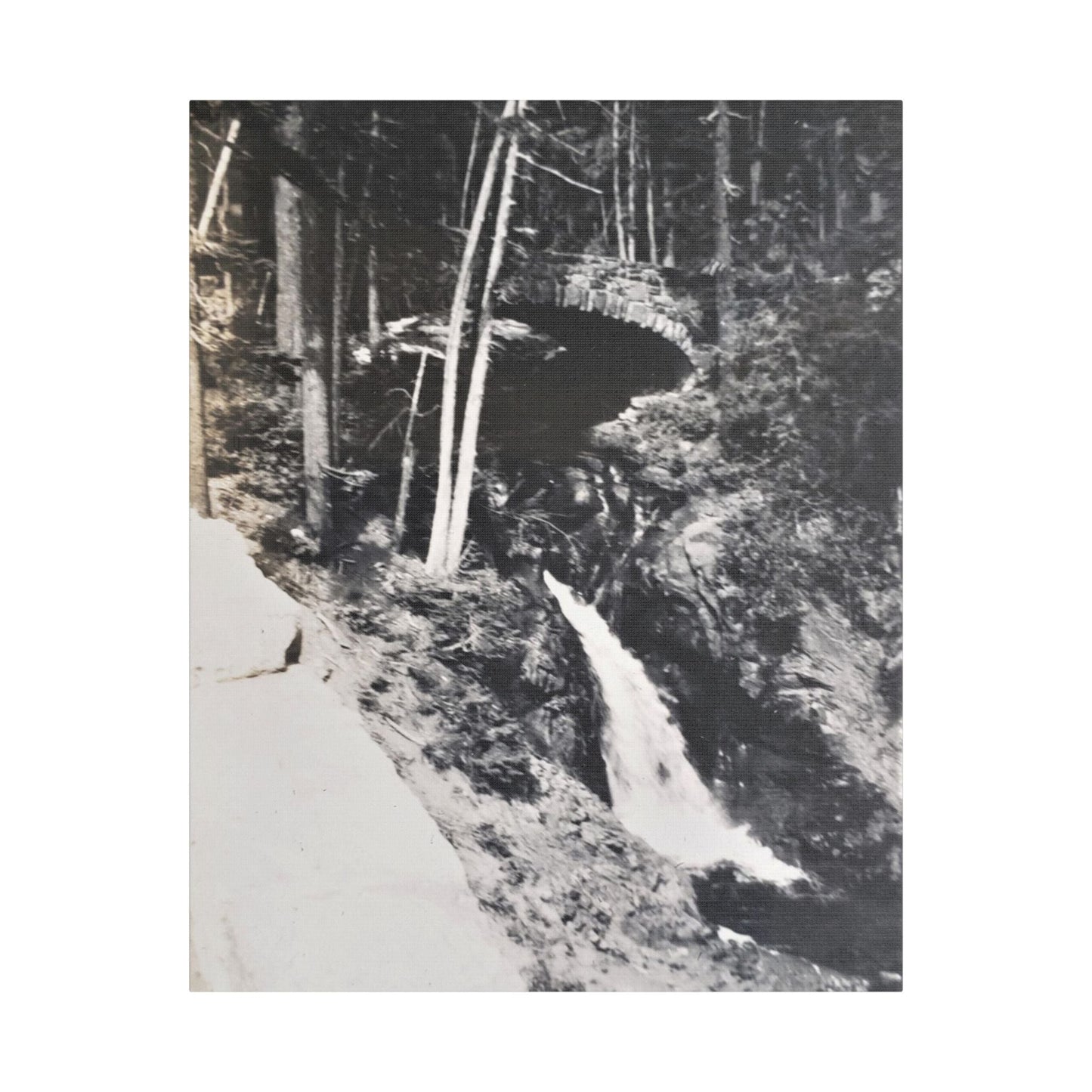 Narada Falls Yellowstone Satin Canvas Stretched 24" x 30" (Vertical) 1.5"