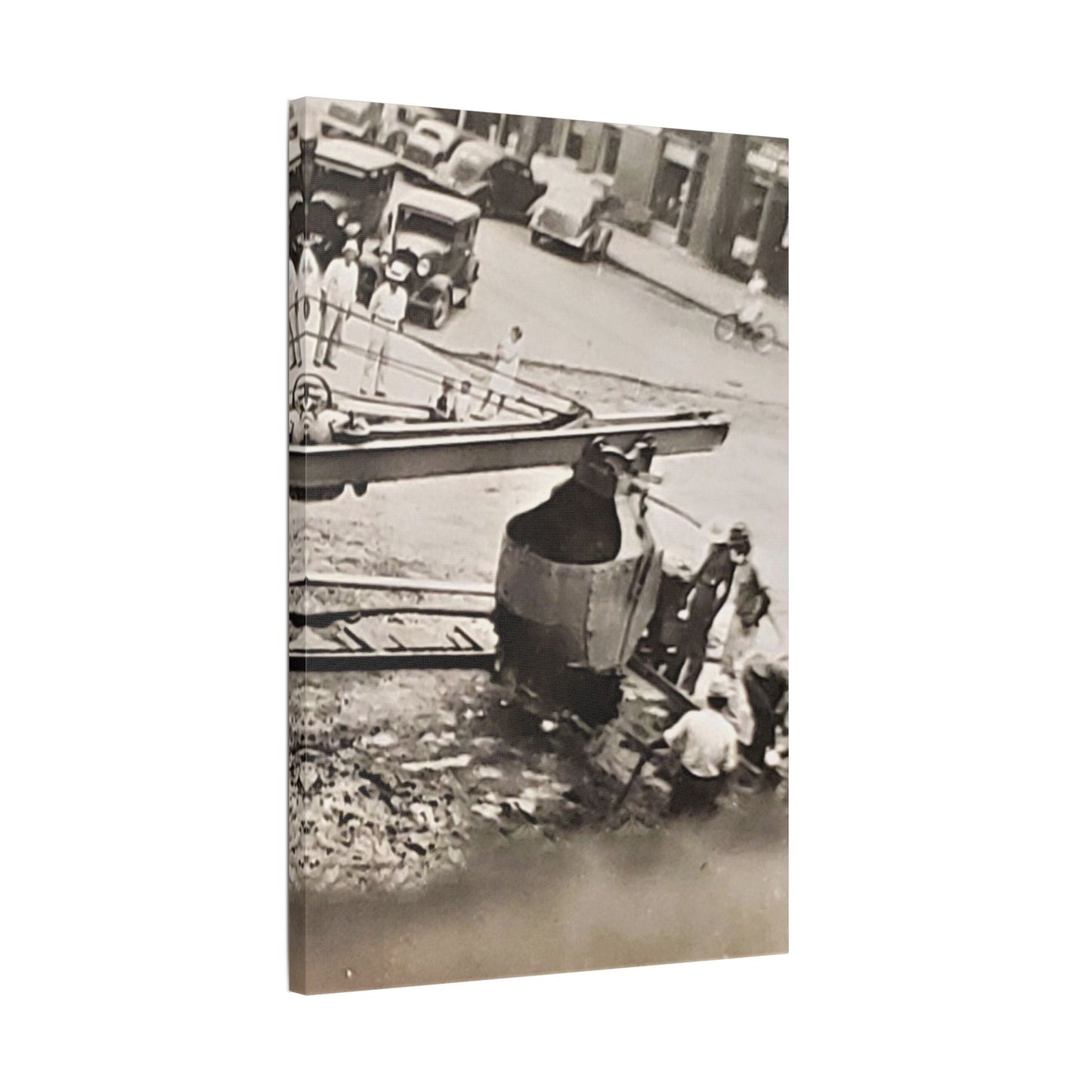 Concrete Worker Satin Canvas Stretched