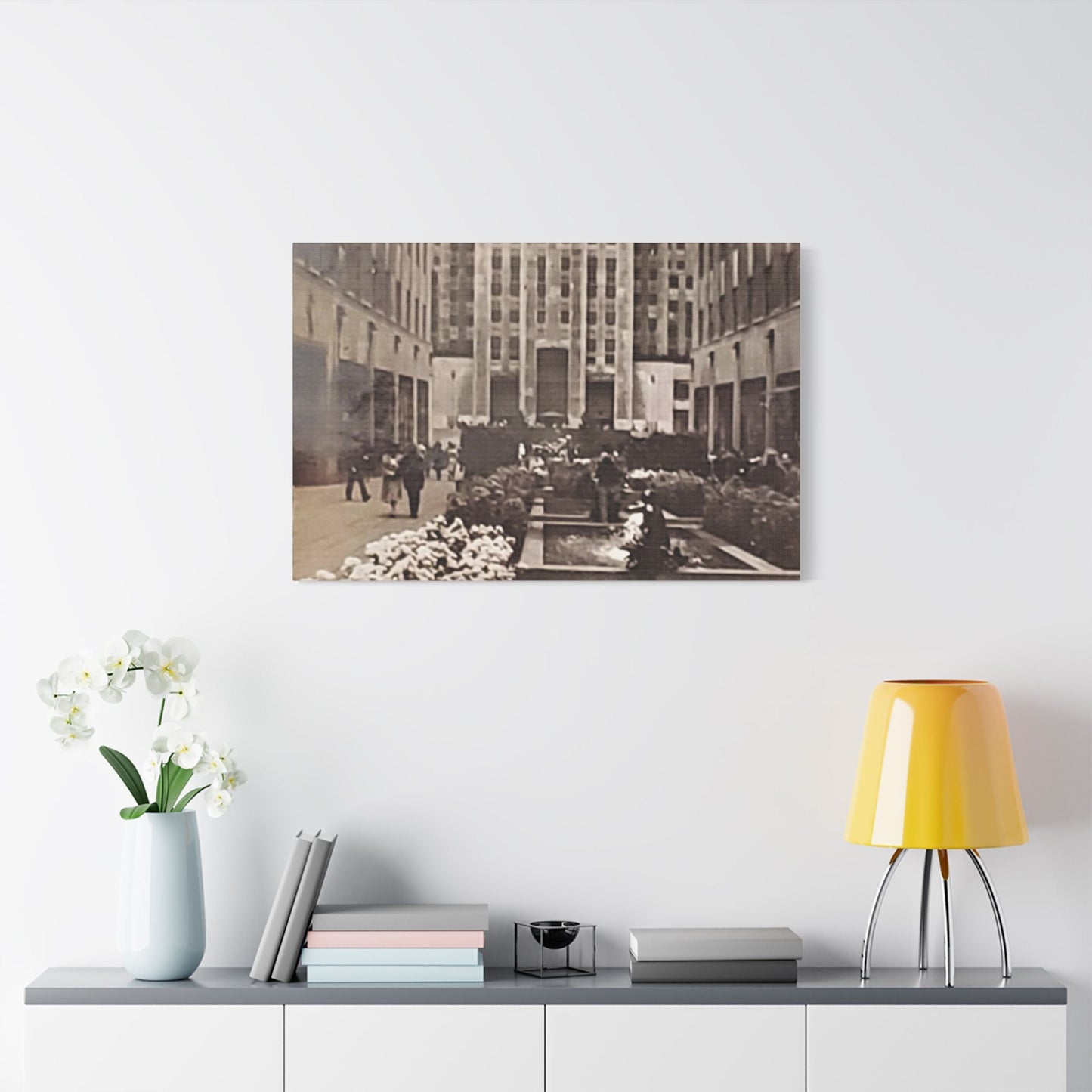 Rockefeller Plaza Satin Canvas Stretched