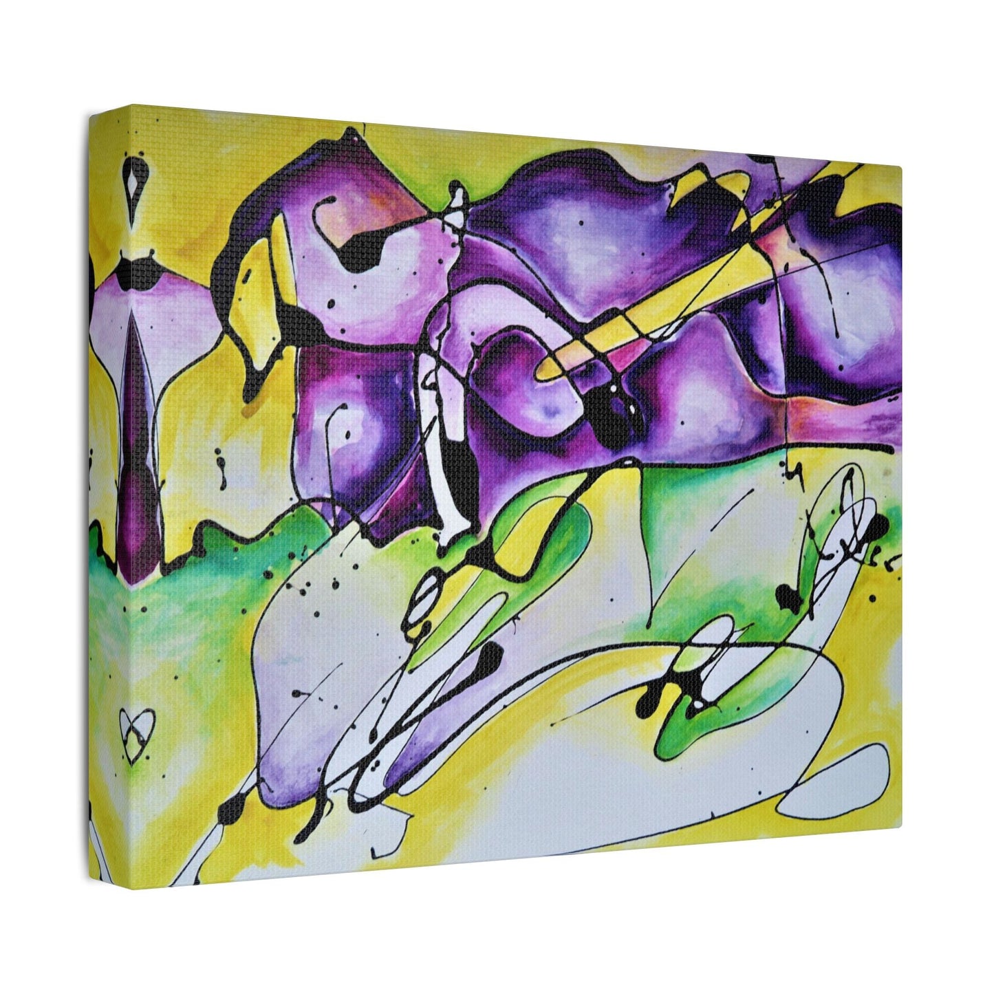 Purple Mountains Satin Canvas Stretched
