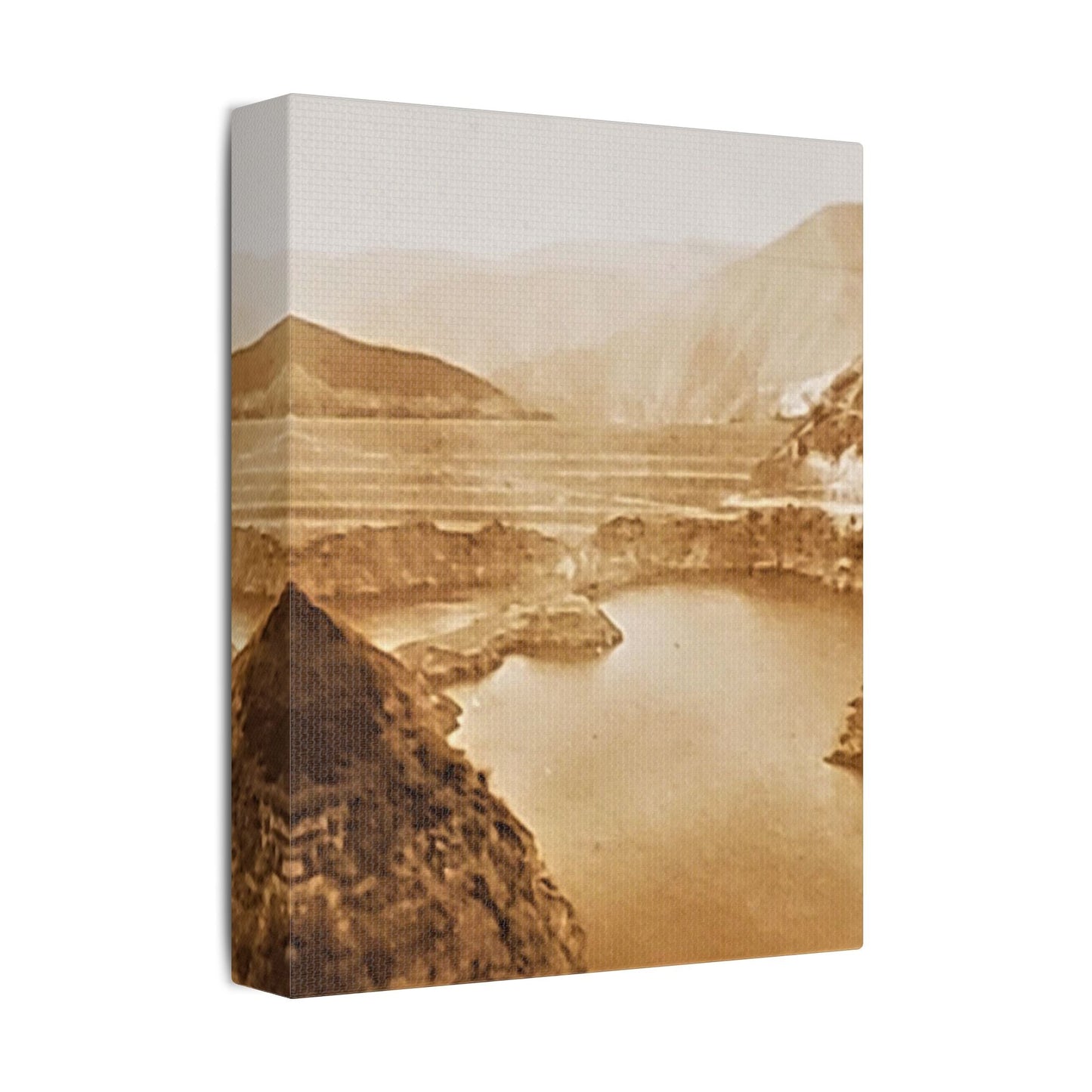 San Gabriel Dirt Fill Dam 1 Satin Canvas Stretched