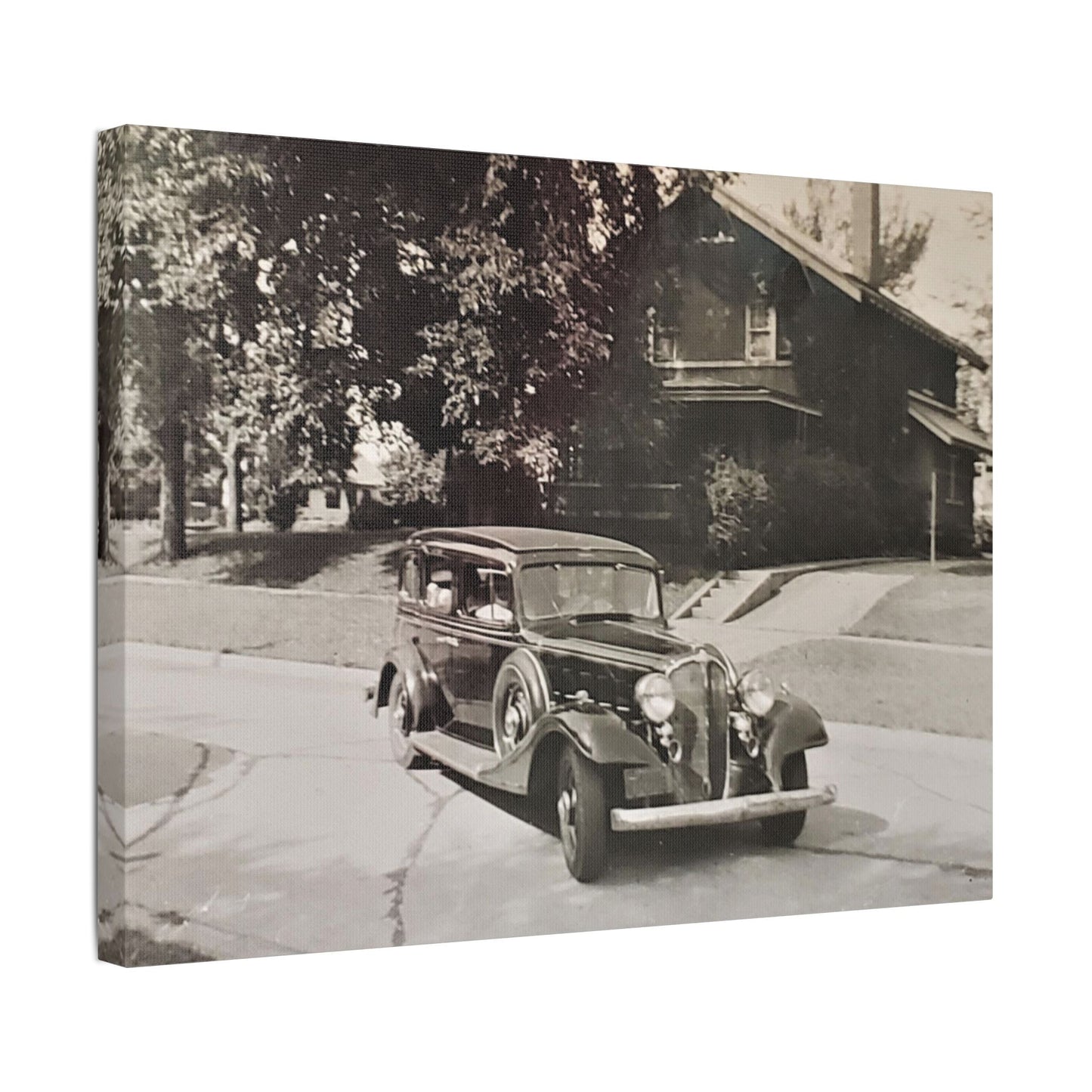Classic Car Satin Canvas Stretched