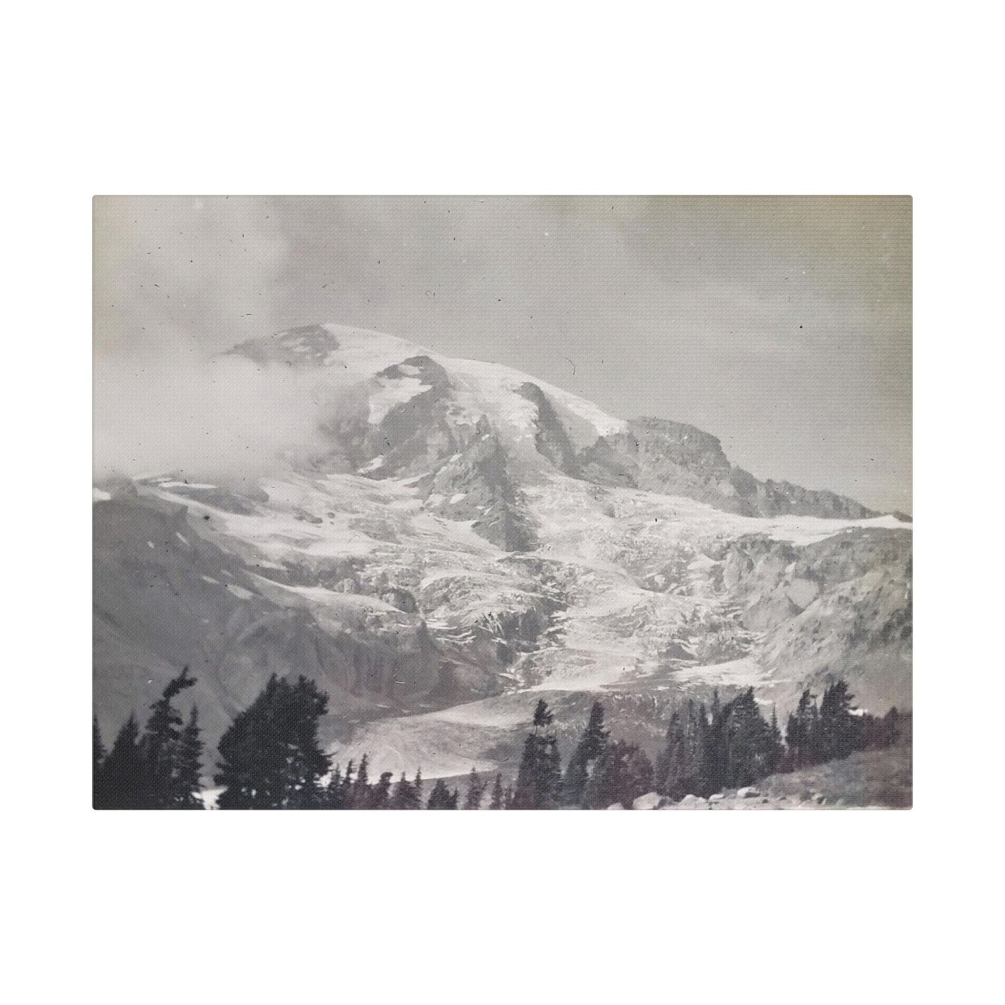 Mount Rainier Satin Canvas Stretched 16″ x 12″ (Horizontal) 1.5"