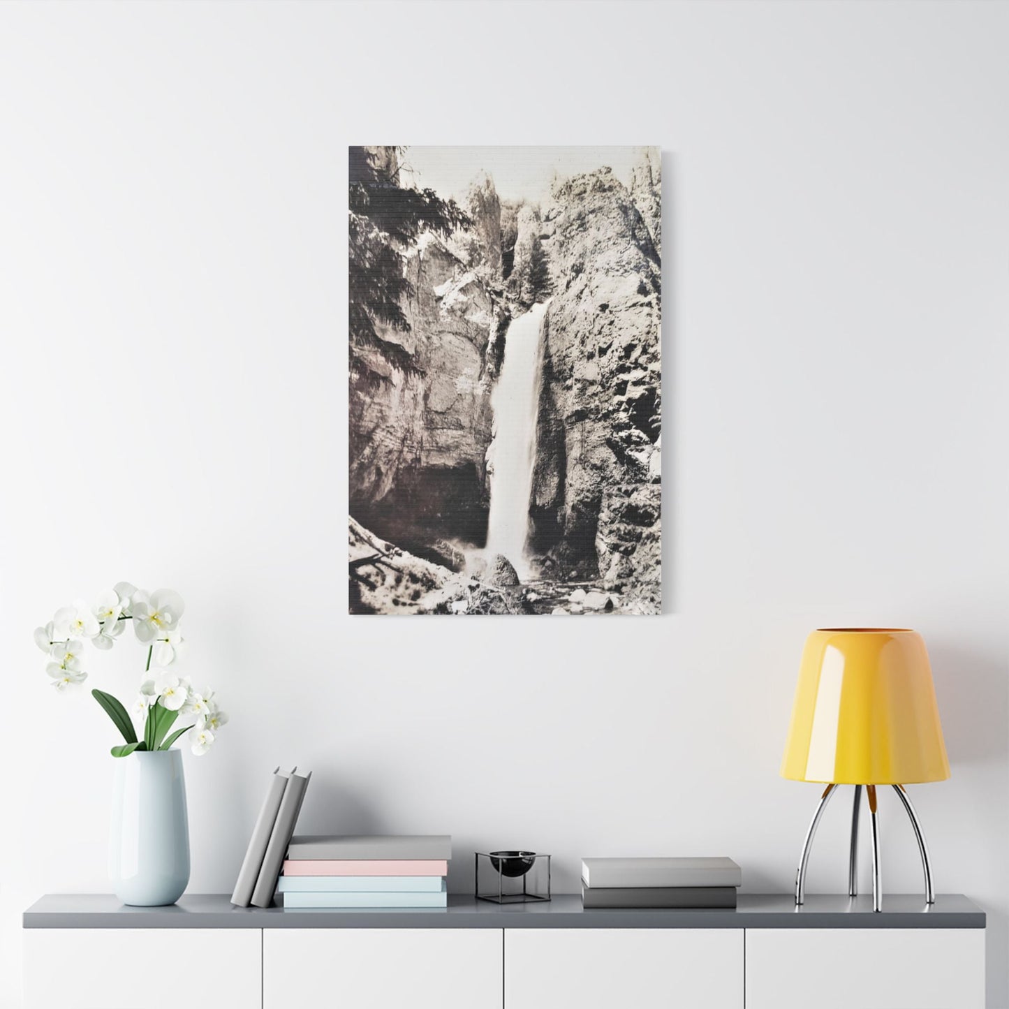 Tower Falls Yellowstone Satin Canvas Stretched 24″ x 36″ (Vertical) 1.5"