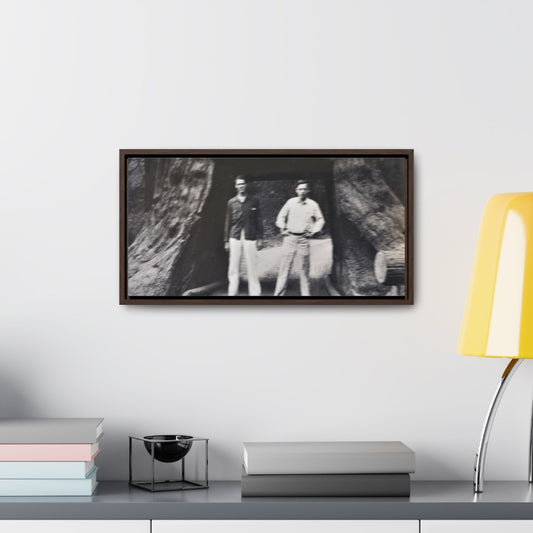 Chandelier Redwood Tree Gallery Canvas Wraps Horizontal Frame 20″ x 10″ Walnut 1.25"