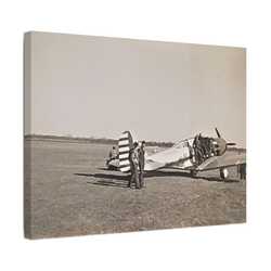 Army Pursuit Plane Ames Airport 1939 Satin Canvas Stretched