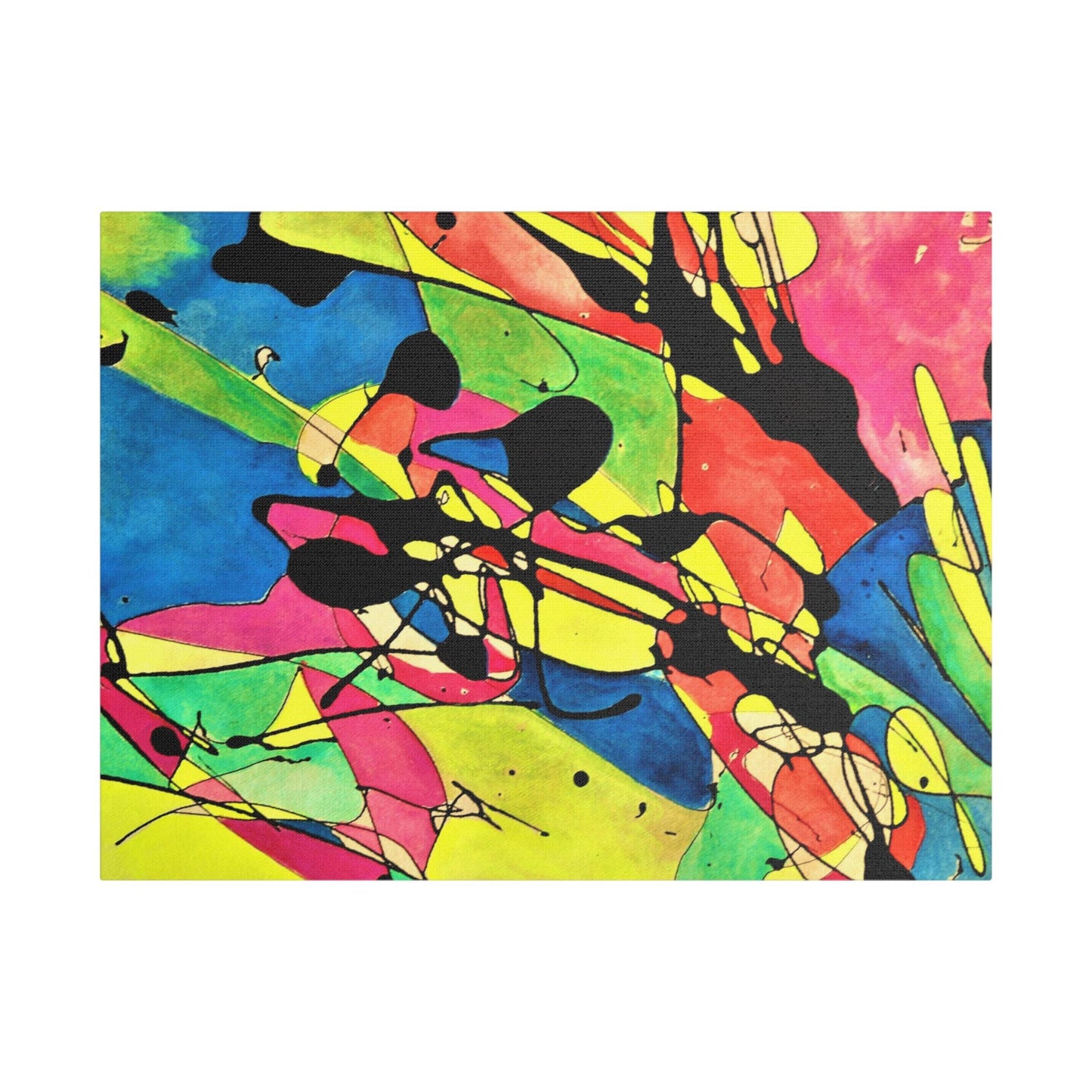 Exploding Earth Satin Canvas Stretched 24″ x 18″ (Horizontal) 1.5"