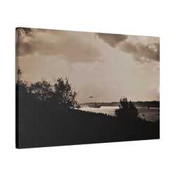 Navy Day New York October 27th 1945 Plane Satin Canvas Stretched