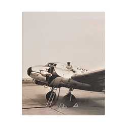 Refueling Mid-Contintent Chief Line Omaha Airport 1939 Satin Canvas Stretched