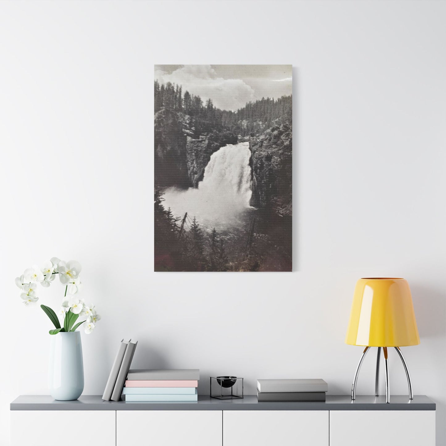 Upper Falls Yellowstone Satin Canvas Stretched