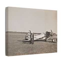 Army Pursuit Plane Ames Airport 1939 Satin Canvas Stretched