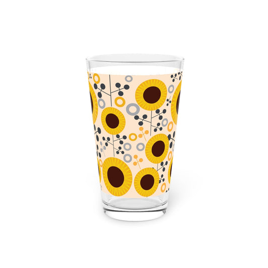 Sunflower Print Pint Glass - 16oz - Kia Day Design