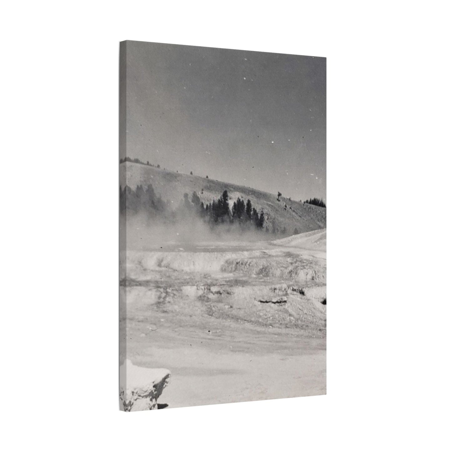 Mammoth Hot Springs Satin Canvas Stretched