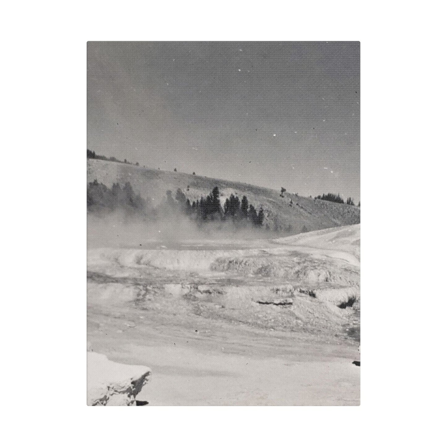 Mammoth Hot Springs Satin Canvas Stretched