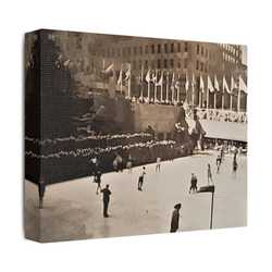Rockefeller Plaza Easter 1945 Satin Canvas Stretched