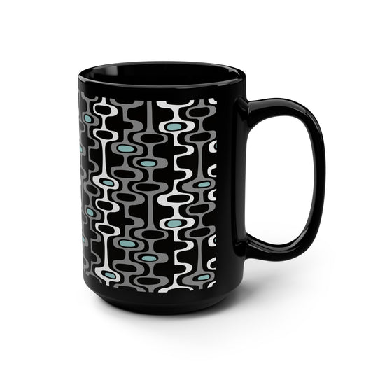 Modern Retro Black Mug - 15oz - Kia Day Design