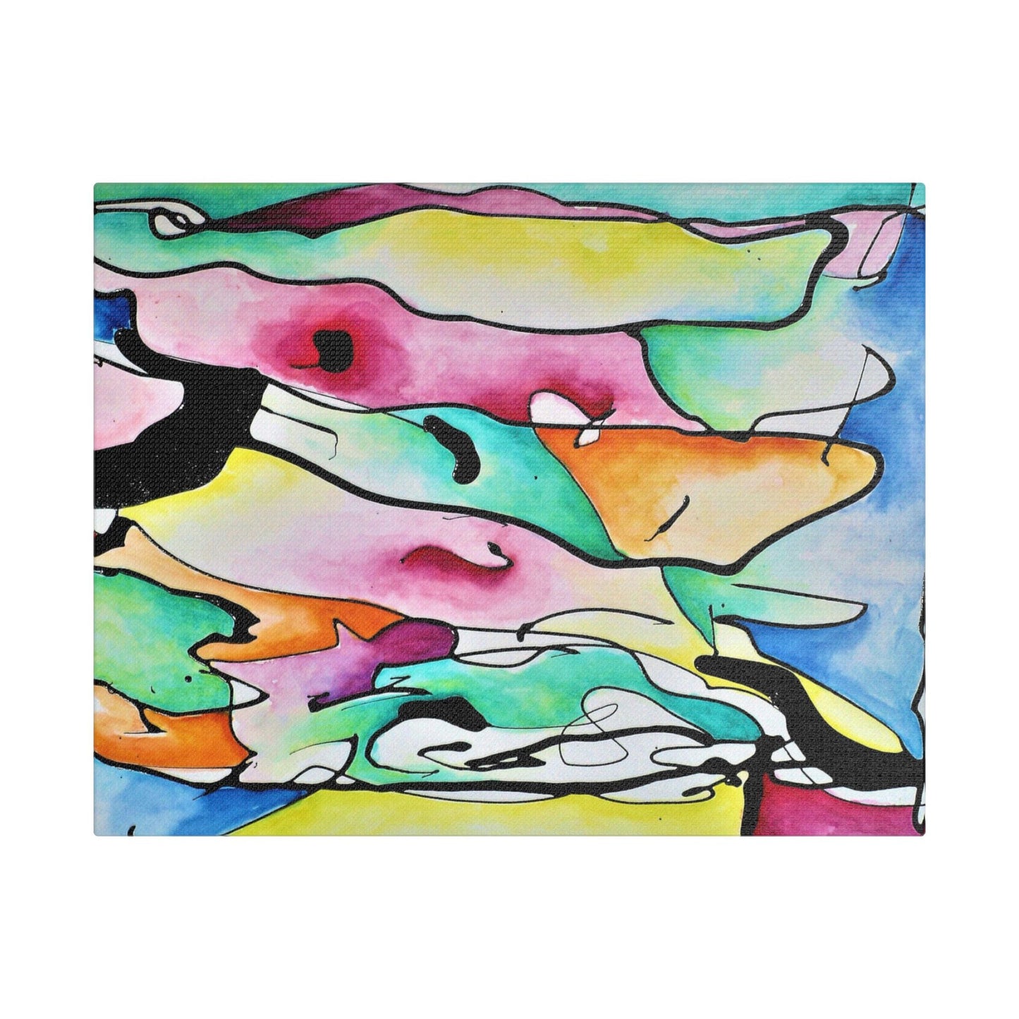 Shredded Paper Satin Canvas Stretched 14″ x 11″ (Horizontal) 1.5"