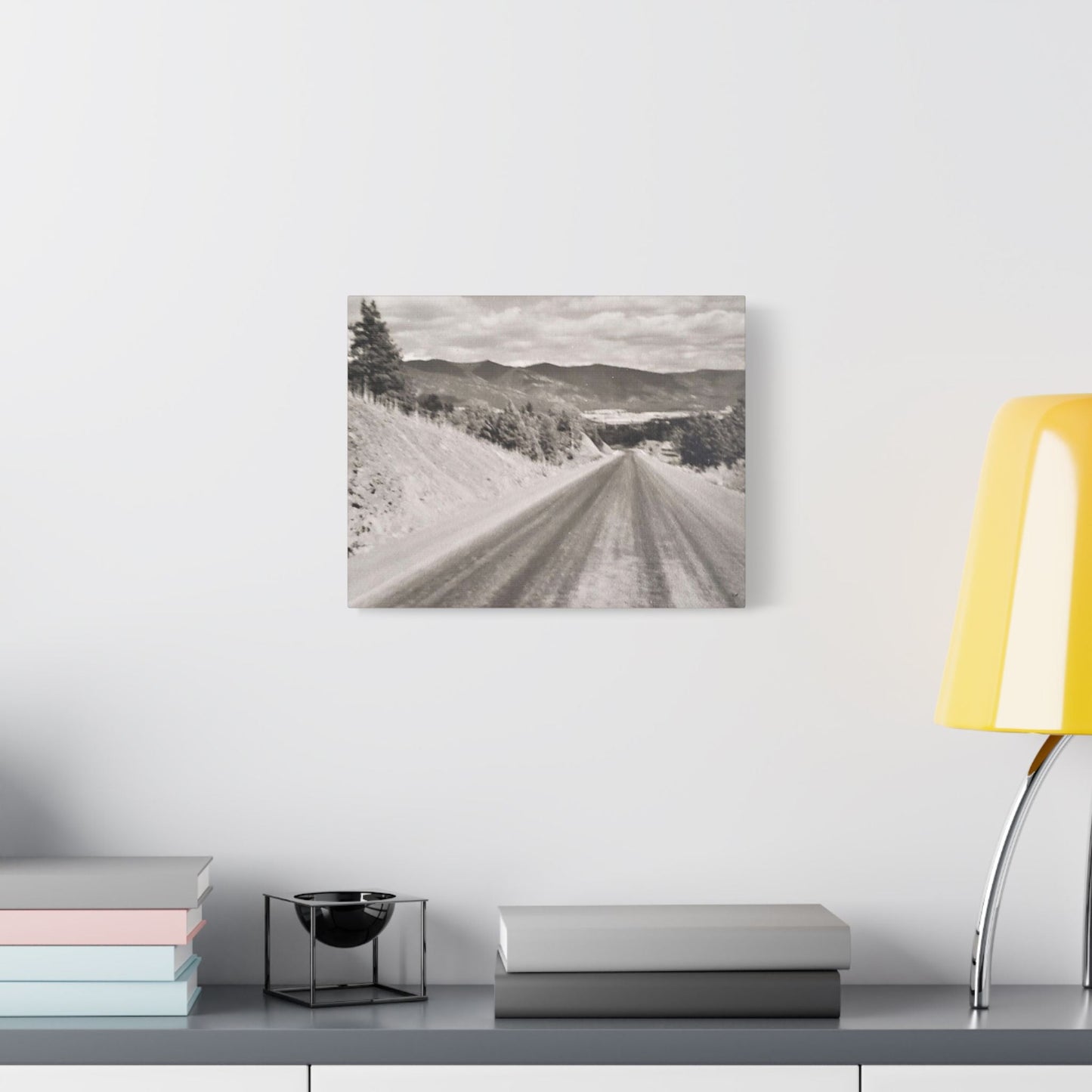 Western Road Satin Canvas Stretched