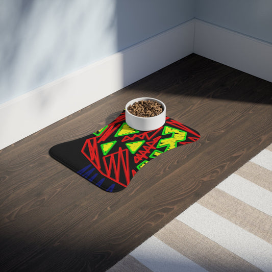 Evil Pumpkin Pet Feeding Mats Bone shape (19" x 14") White