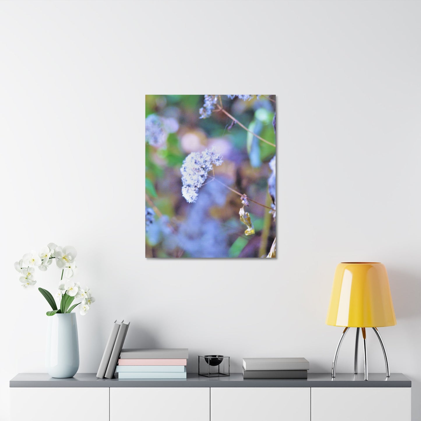 Macro Blue Stretched Canvas Printify
