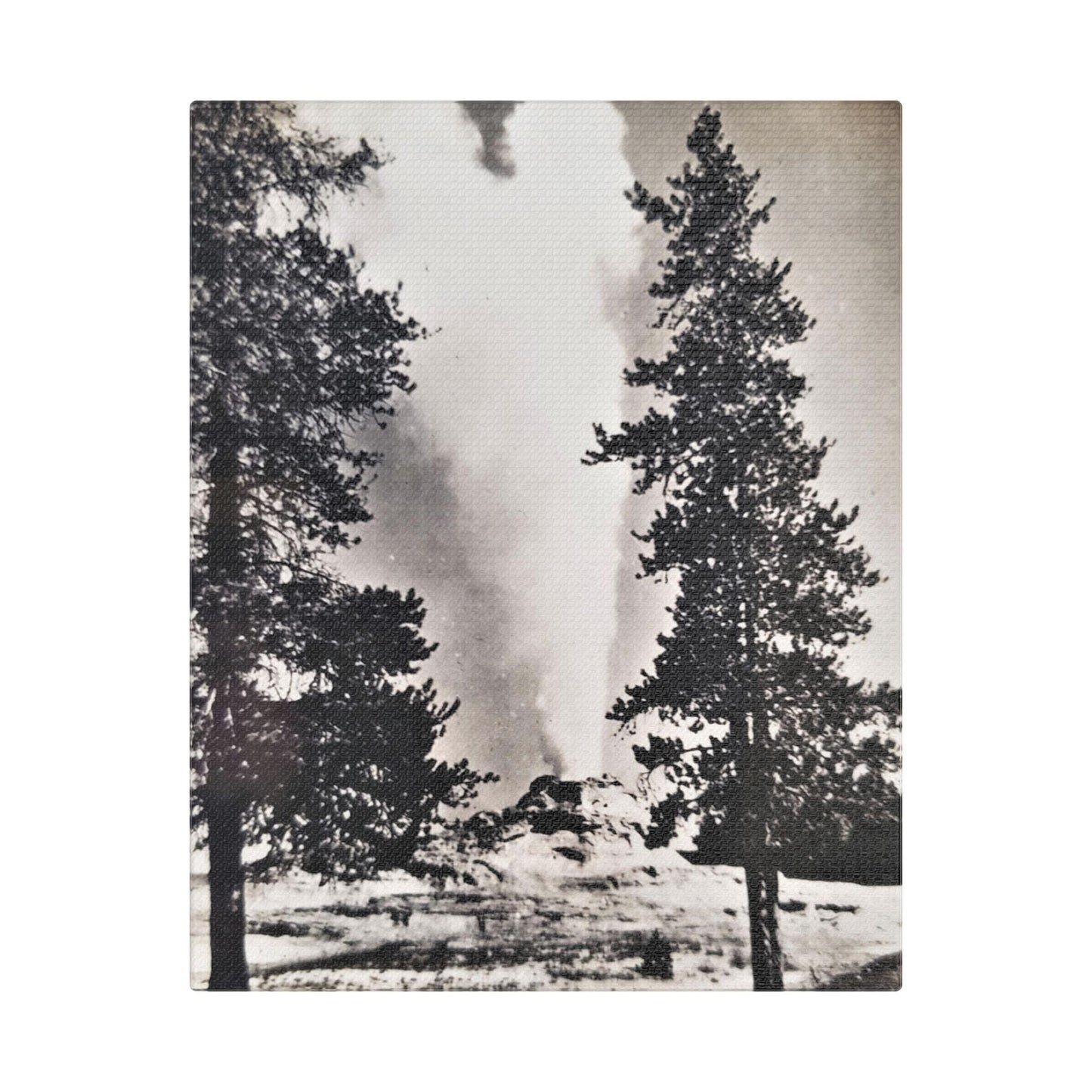 Castle Geyser Yellowstone Satin Canvas Stretched