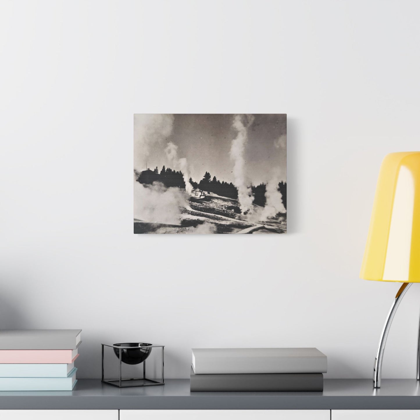 Norris Geyser Yellowstone Satin Canvas Stretched