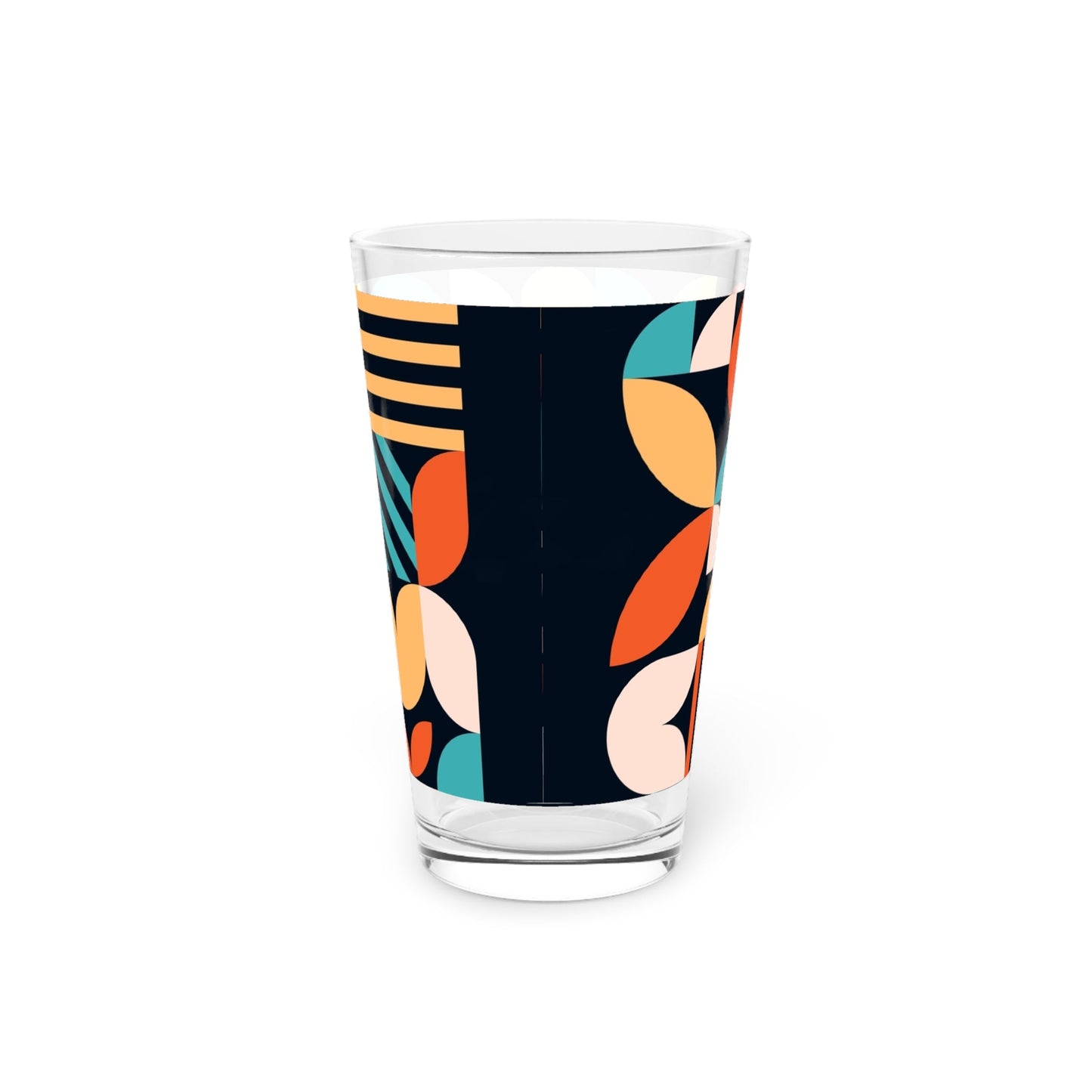 Geometric Design 16oz Pint Glass - - drinkware