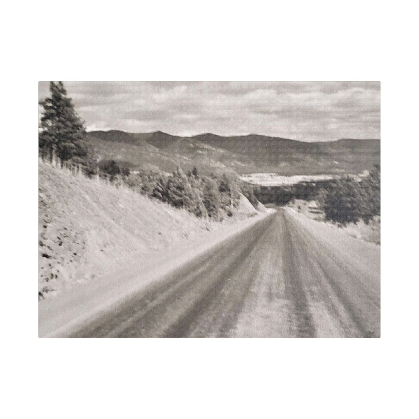 Western Road Satin Canvas Stretched 24″ x 18″ (Horizontal) 1.5"