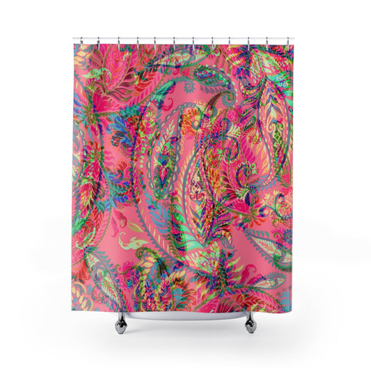 Vibrant Floral Shower Curtain - - Home Decor