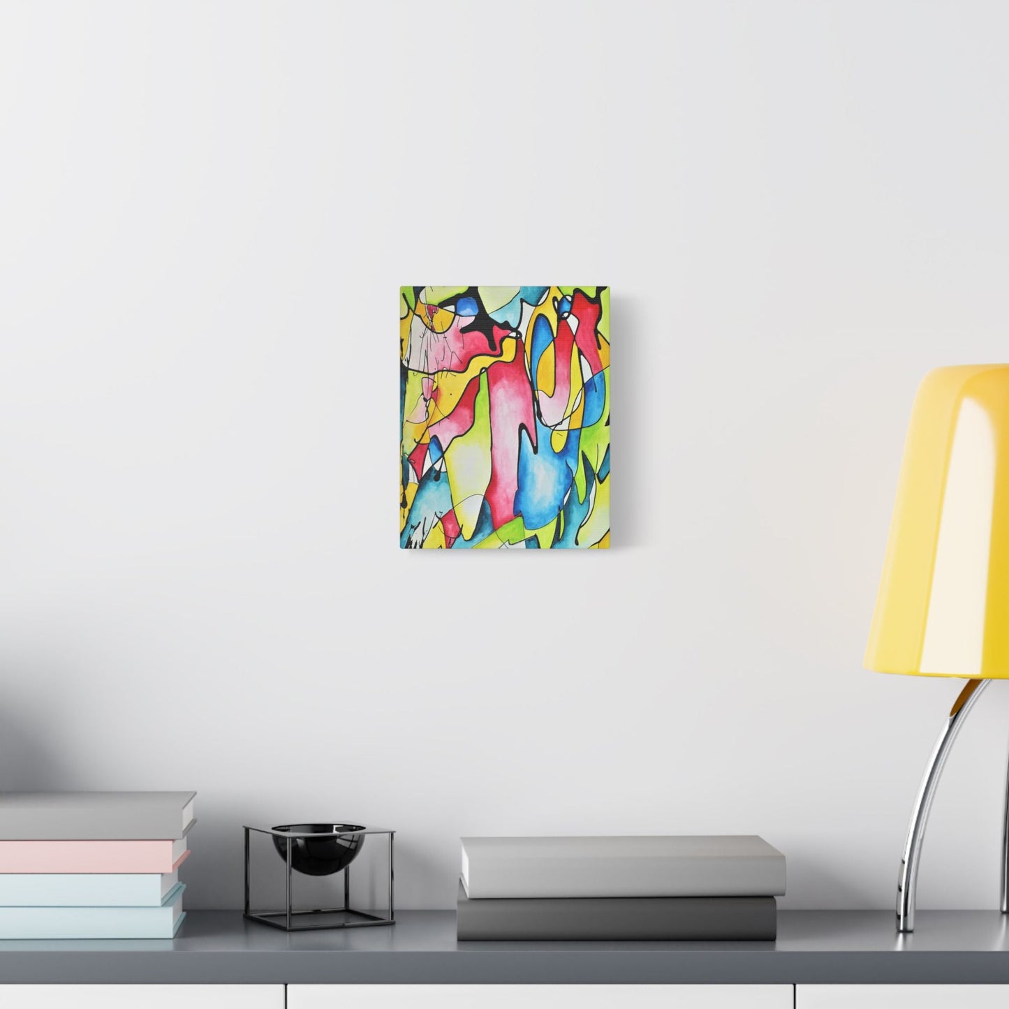 Blue Flame Satin Canvas Stretched