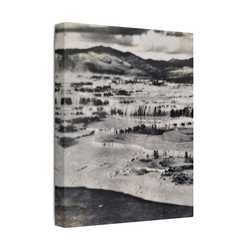 Springs at top of Jupiter Terrace Yellowstone Satin Canvas Stretched