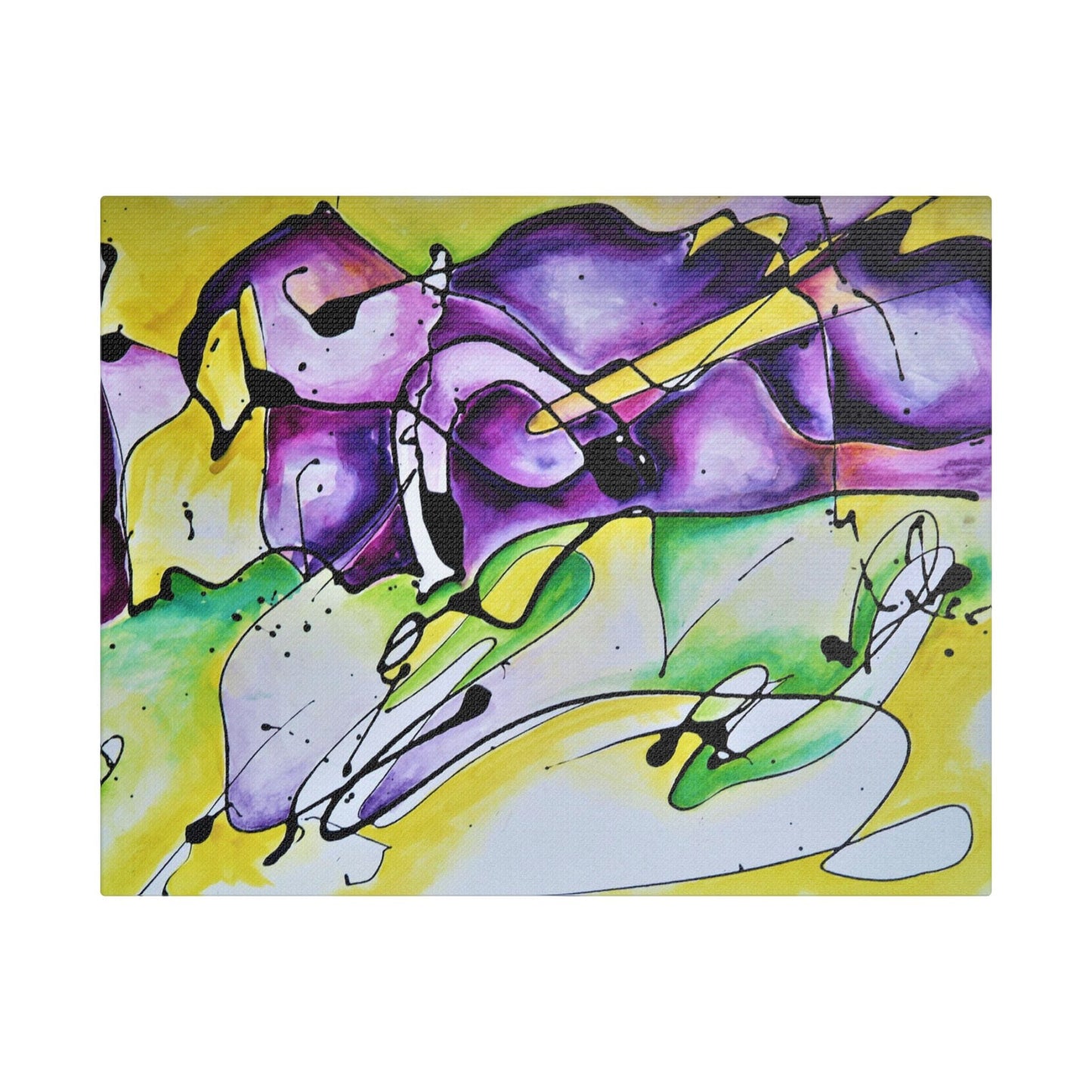 Purple Mountains Satin Canvas Stretched 14″ x 11″ (Horizontal) 1.5"