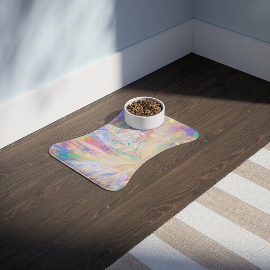 Shimmer Pet Feeding Mats Bone shape (19" x 14") White