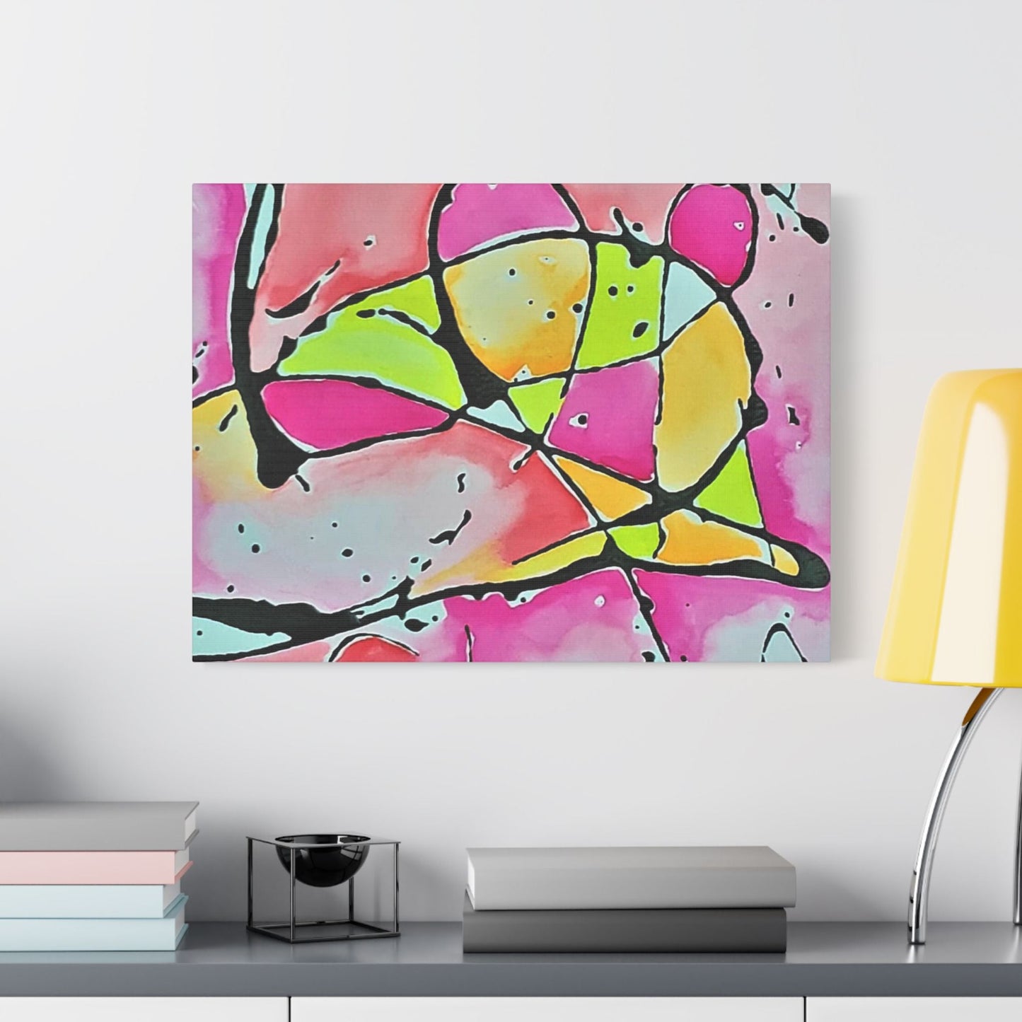 Pink Mouse Satin Canvas Stretched