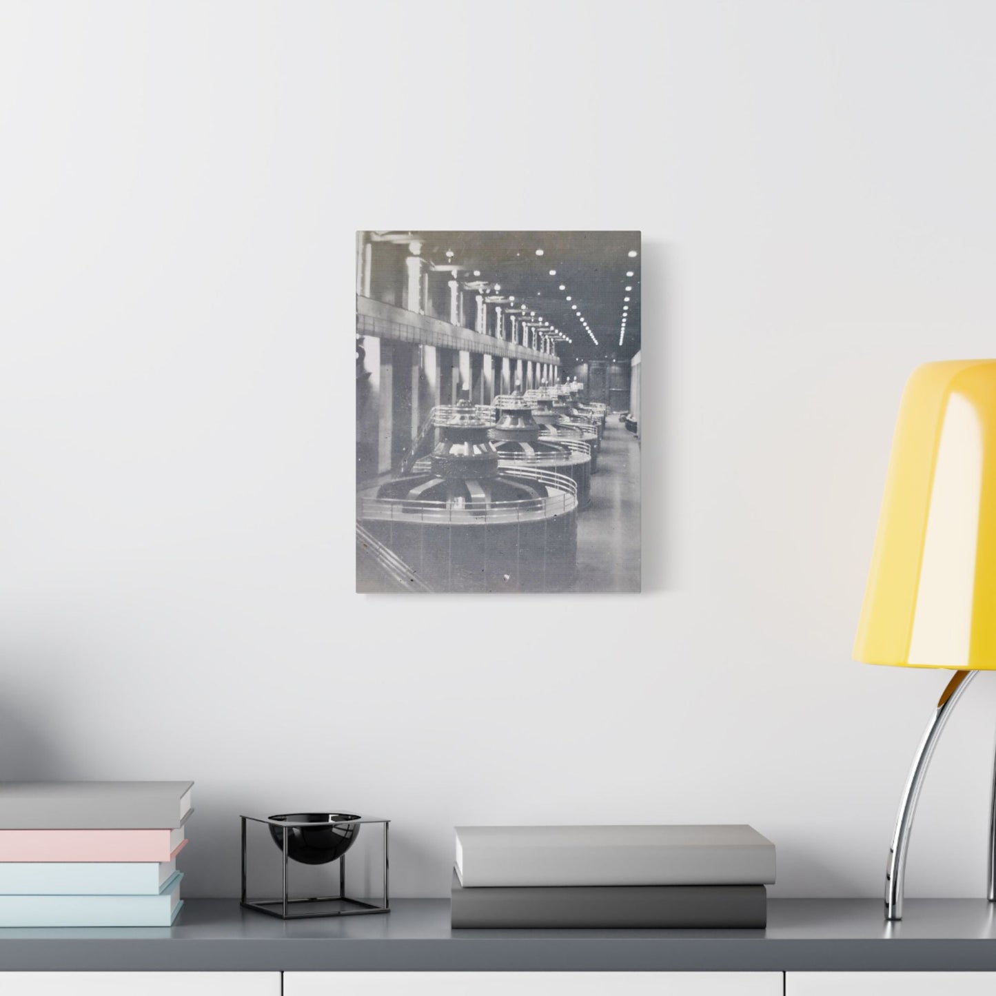 Boulder Dam Powerhouse Satin Canvas Stretched 11″ x 14″ (Vertical) 1.5"