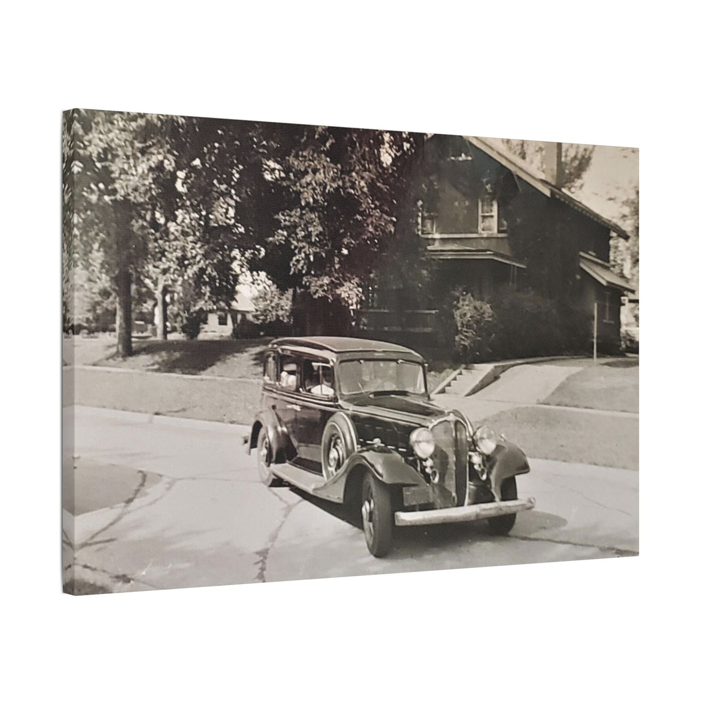 Classic Car Satin Canvas Stretched