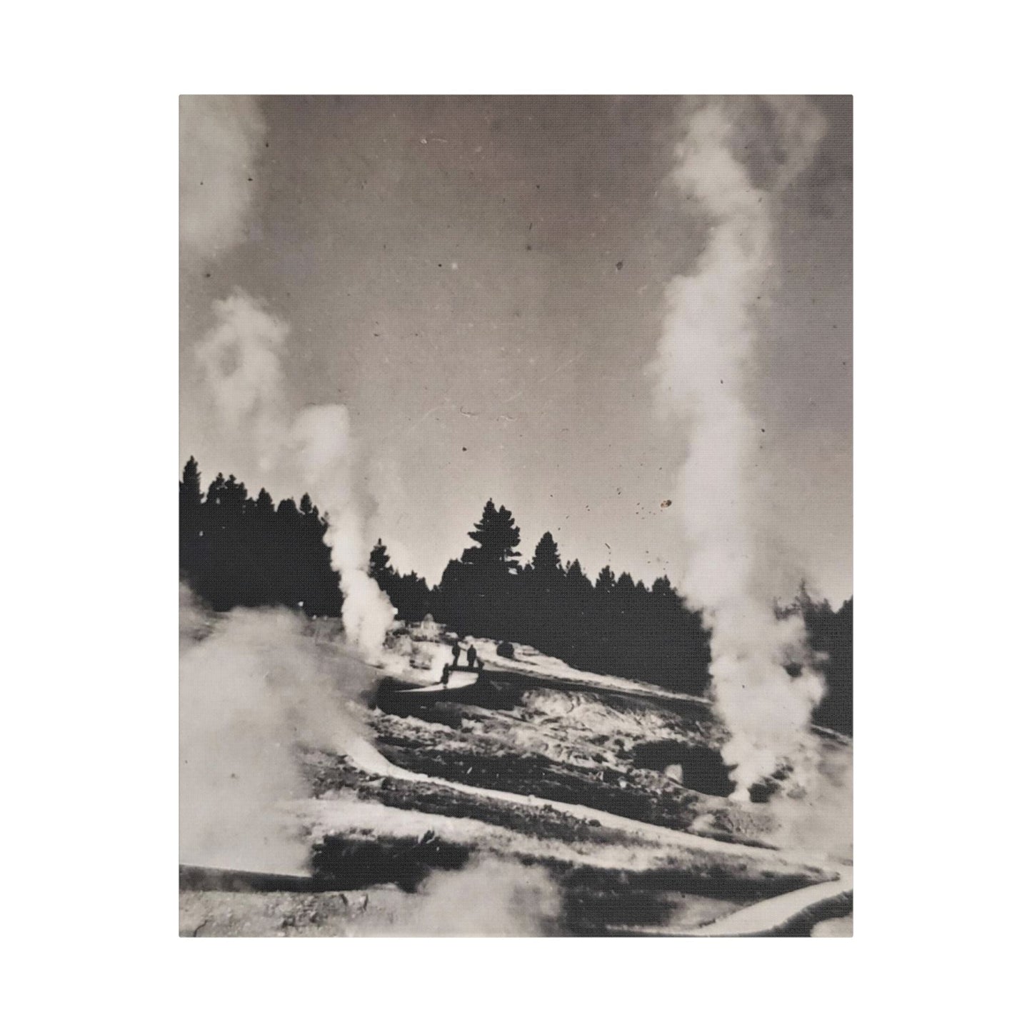 Norris Geyser Yellowstone Satin Canvas Stretched 24" x 30" (Vertical) 1.5"