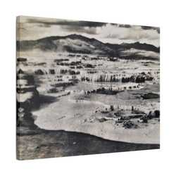 Springs at top of Jupiter Terrace Yellowstone Satin Canvas Stretched